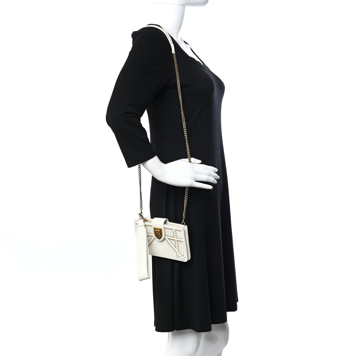 Lambskin Studded Phone Case Diorama Latte
