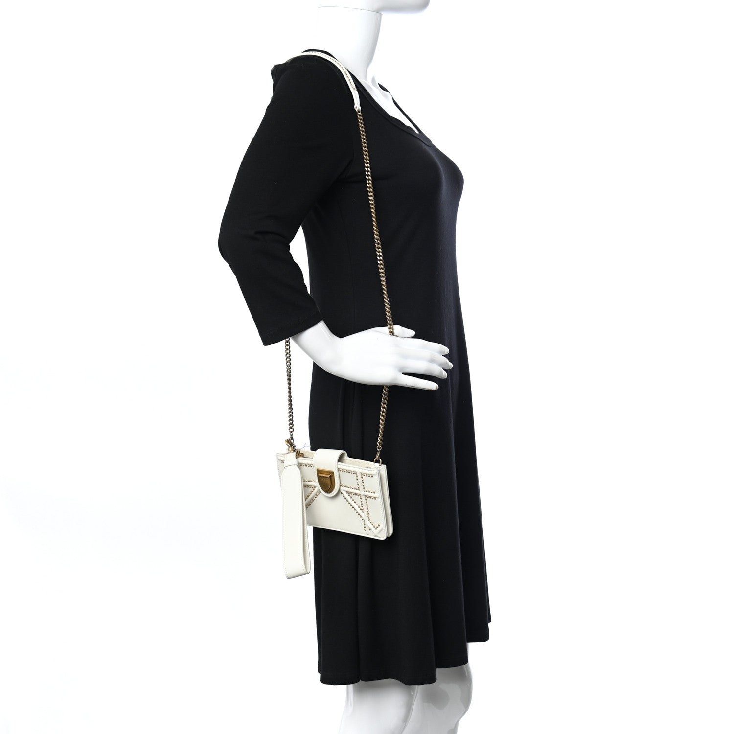 Christian Dior Lambskin Studded Phone Case Diorama Latte 2 of 9