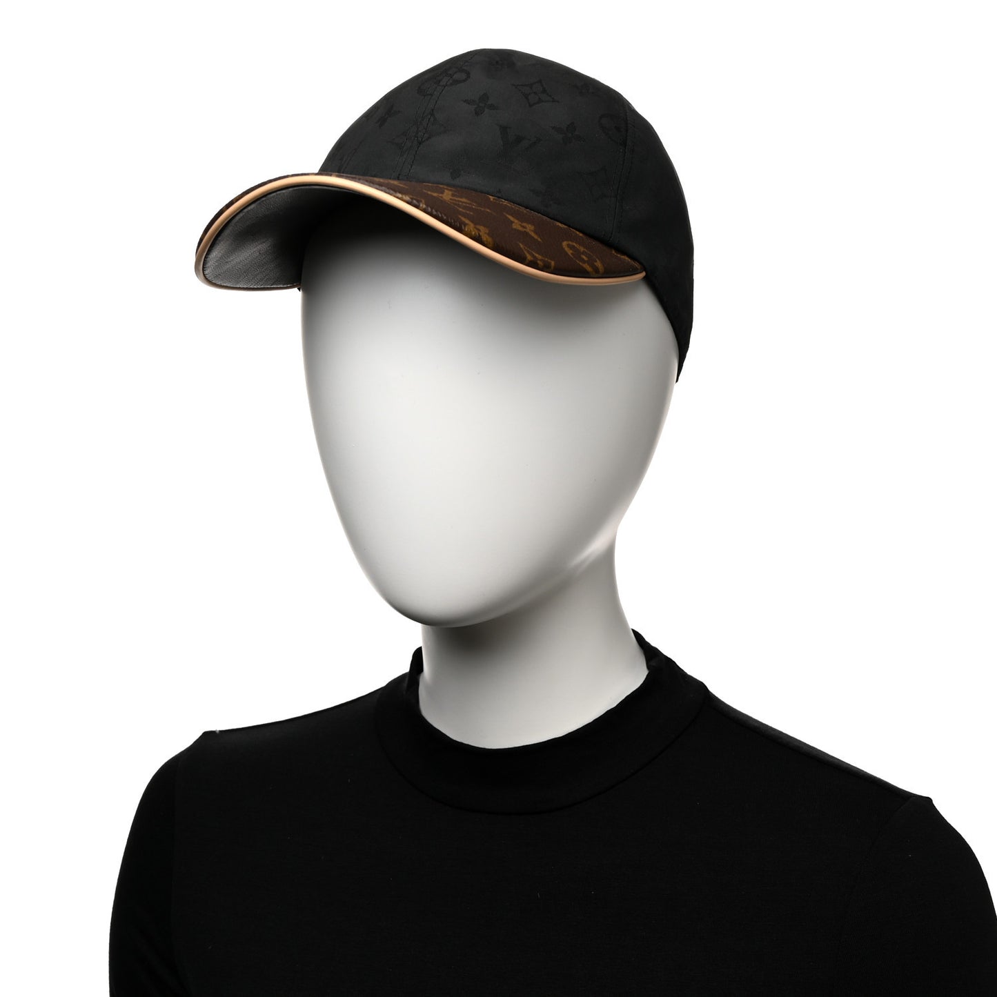 Polyester Silk Monogram LV Get Ready Cap M Black