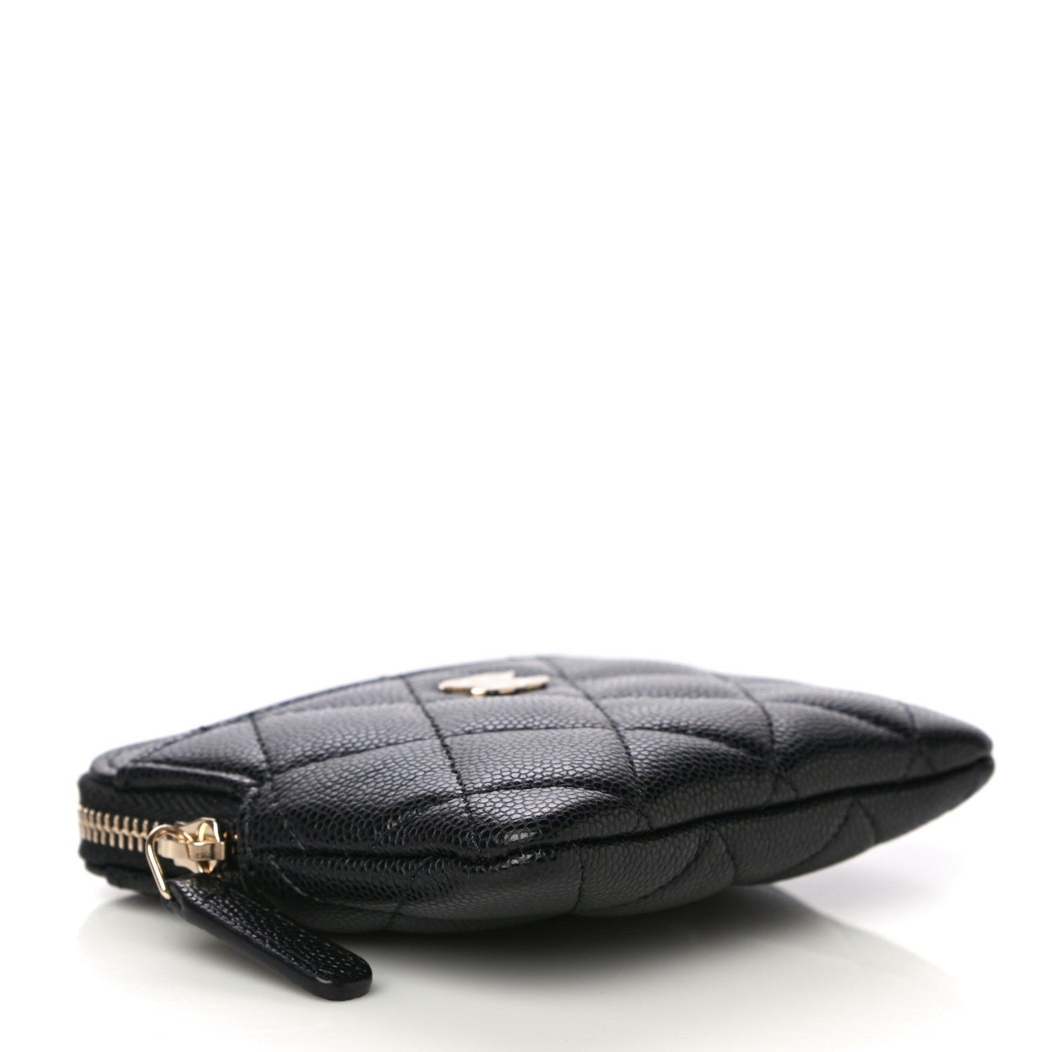 Chanel Caviar Quilted Zip Card Holder Wallet Black 4 of 11