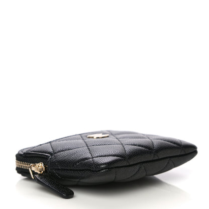 Chanel Caviar Quilted Zip Card Holder Wallet Black 4 of 11