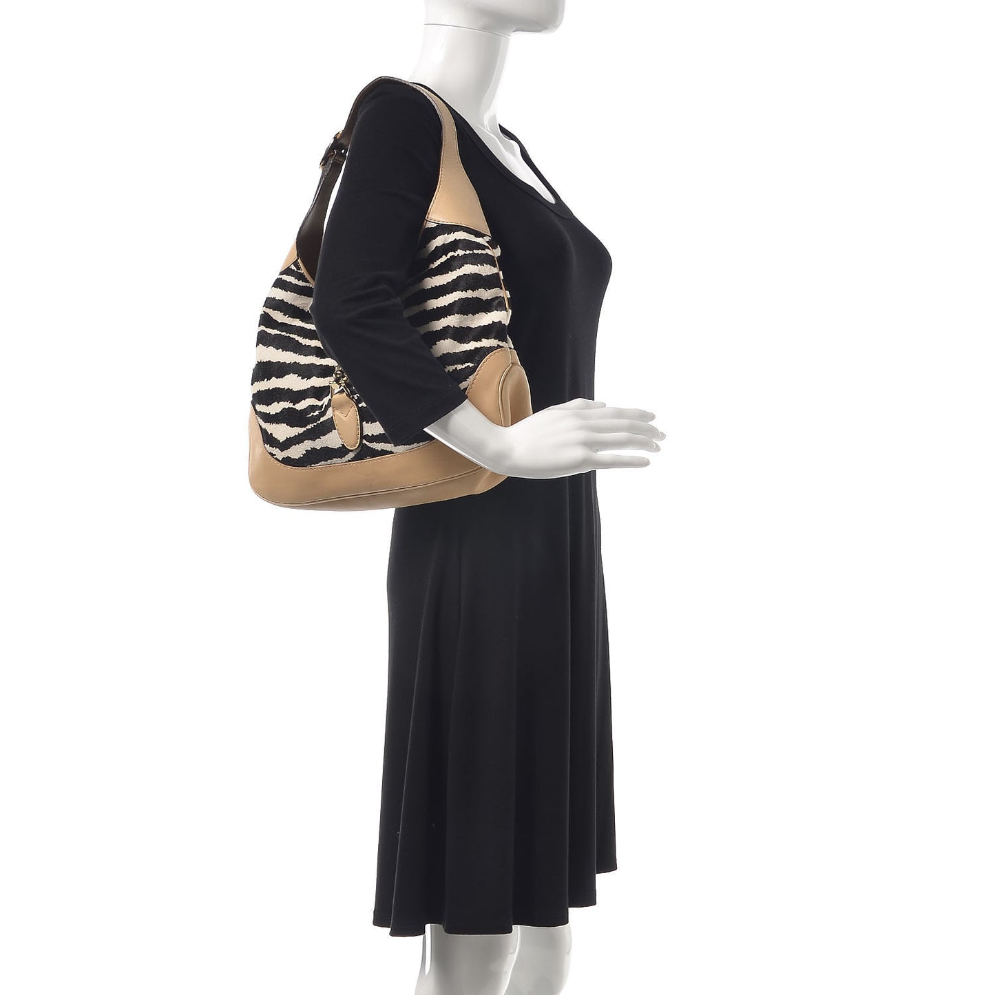 Pony Hair Zebra Print Medium Jackie Shoulder Bag