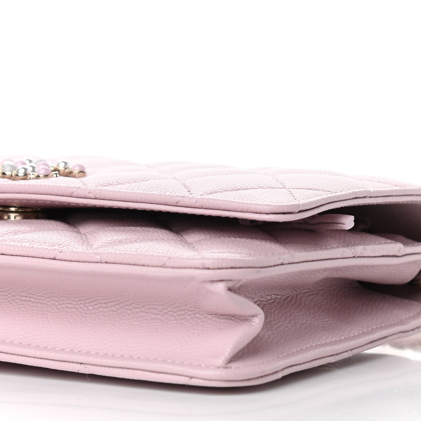 Caviar Quilted Coco Candy Wallet On Chain WOC Light Pink