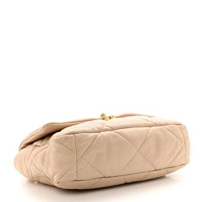Chanel Lambskin Quilted Large Chanel 19 Flap Beige 4 of 11