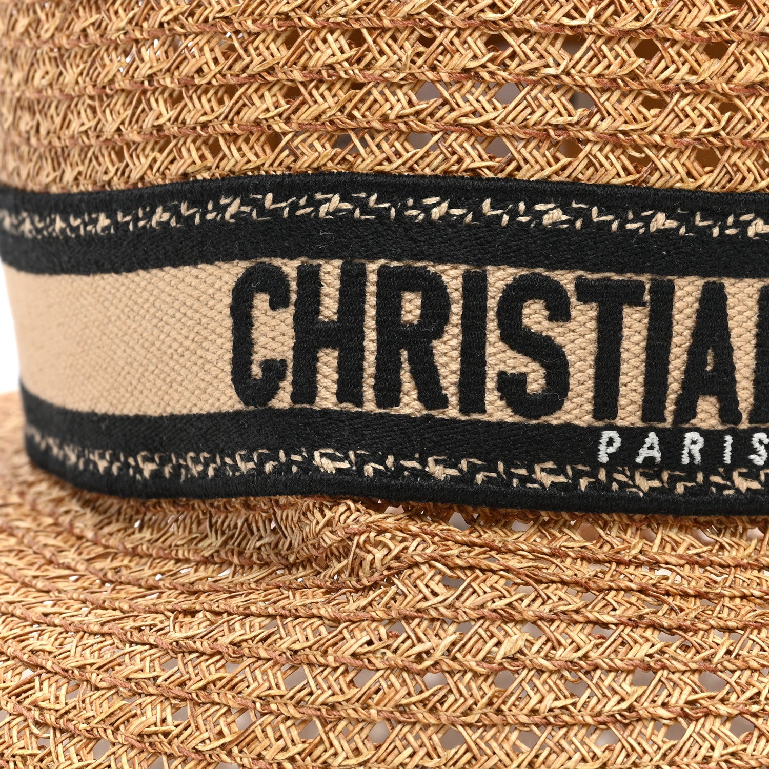 Christian Dior Straw Bucket Hat 57 Natural 8 of 10
