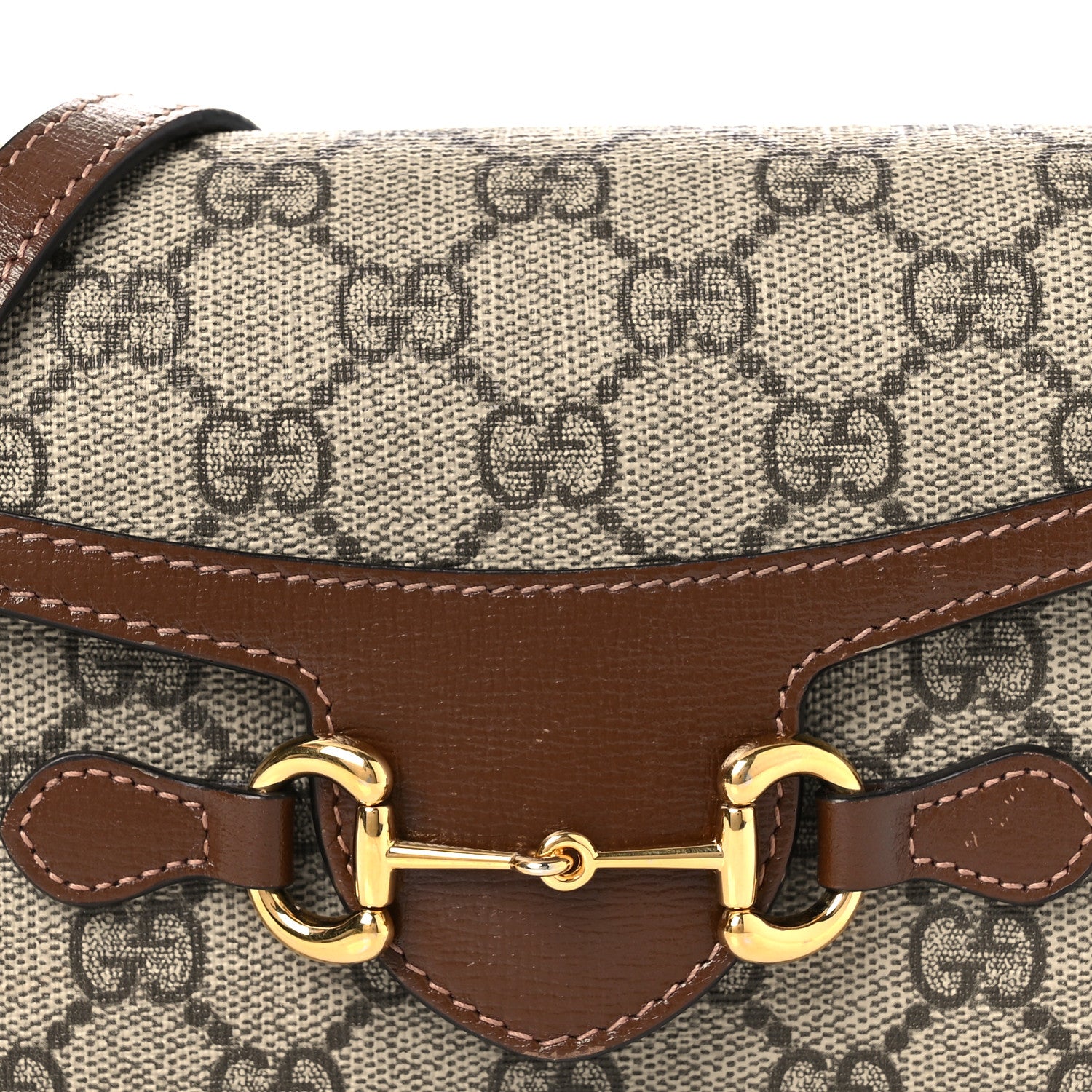 Louis Vuitton GG Supreme Monogram Mini Horsebit 1955 Shoulder Bag Beige Brown Sugar 8 of 12