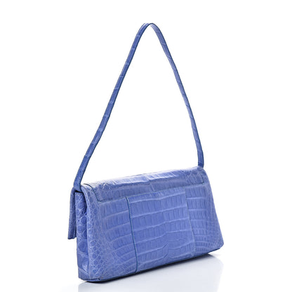 Nancy Gonzalez Crocodile Gotham Flap Clutch Purple 2 of 13