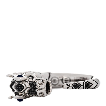 John Hardy Sterling Silver Black Sapphire Blue Spinel Naga Dragon Head Ring 54 7 3 of 5