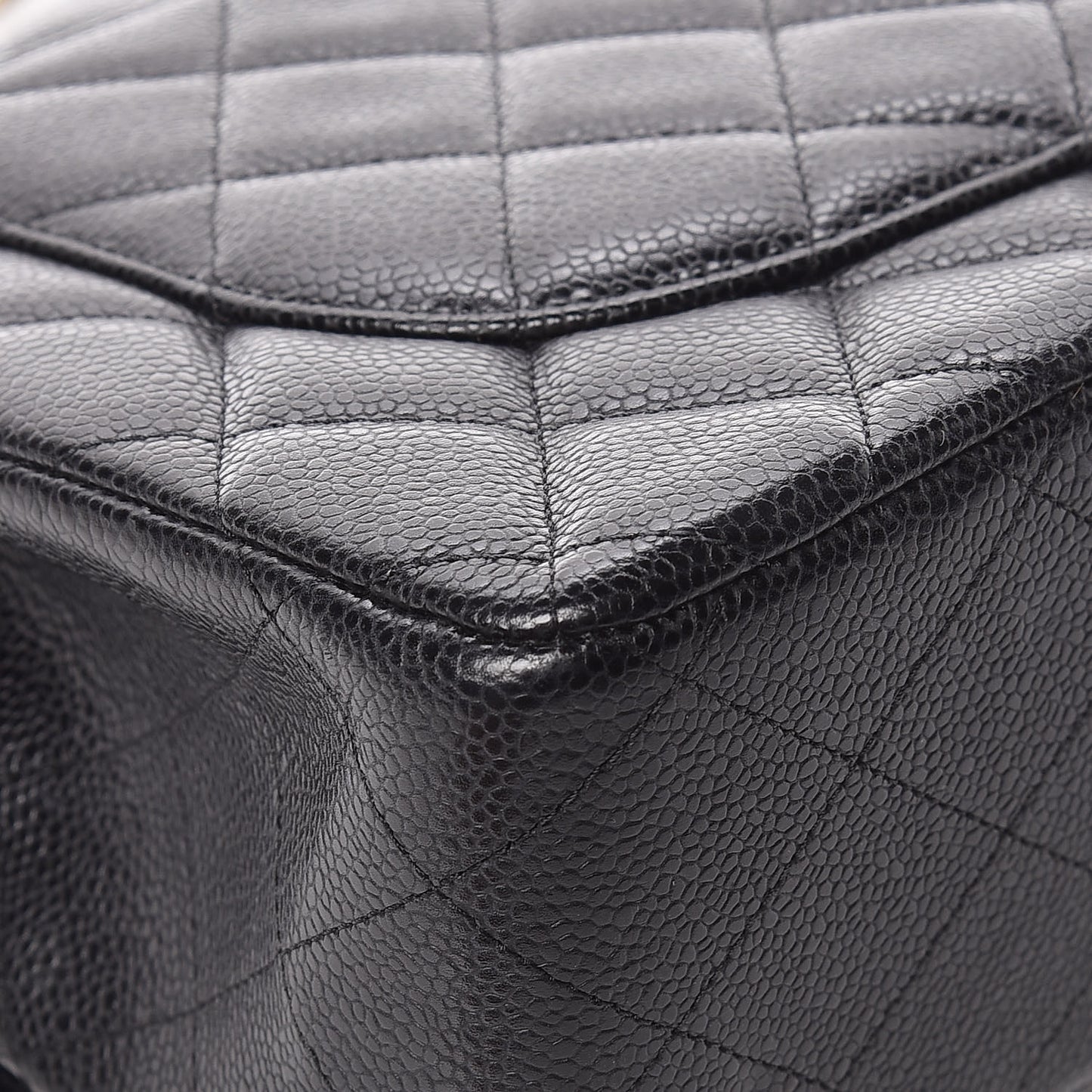 Caviar Quilted Jumbo Double Flap Black