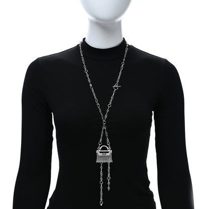 Hermes 18K White Gold Diamond Precieux Kelly Long Necklace 3 of 7