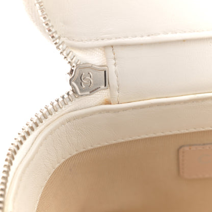 Chanel Calfskin Raffia Small Vanity Case Bag White Beige White Beige 11 of 11