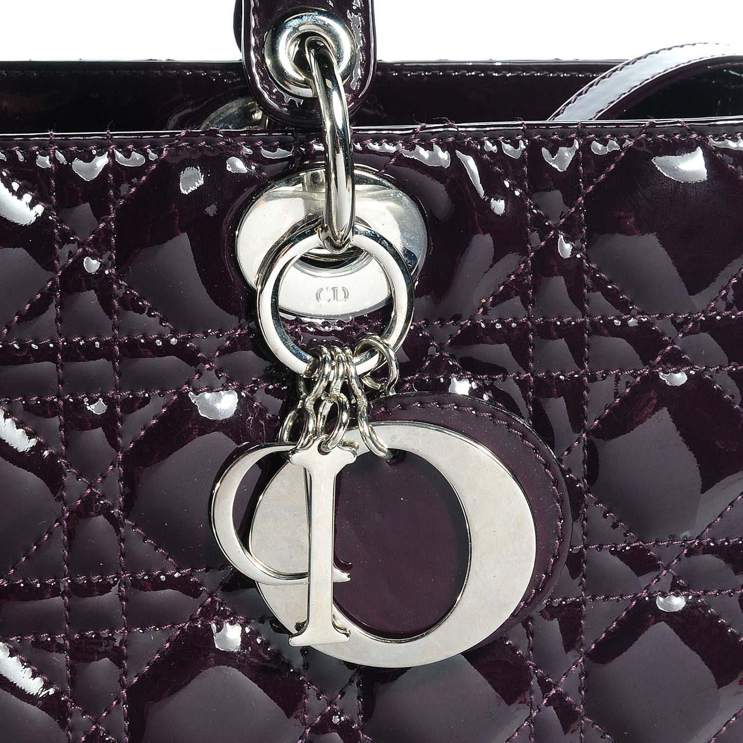 Patent Cannage Large Lady Dior Purple