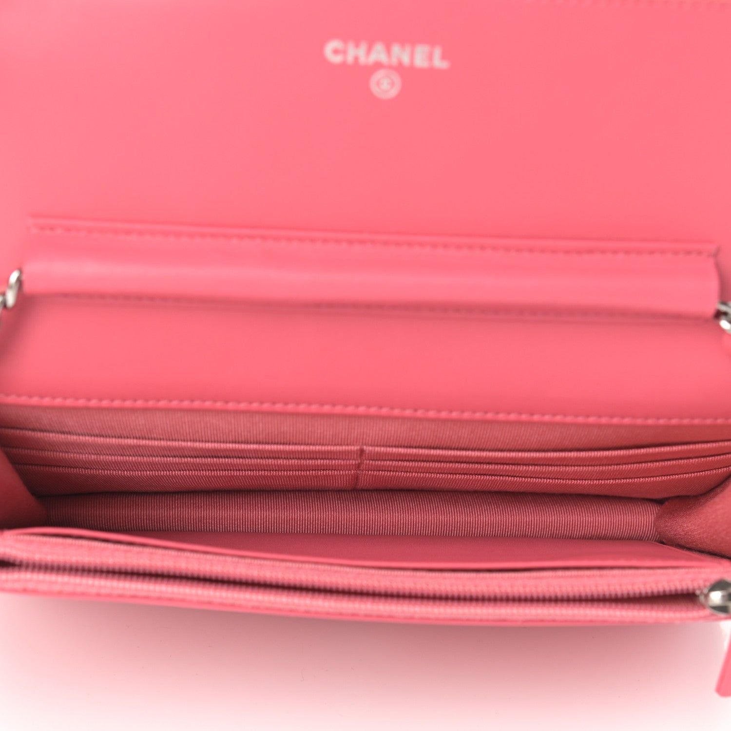 Chanel Patent Quilted Wallet On Chain WOC Pink 4 of 9