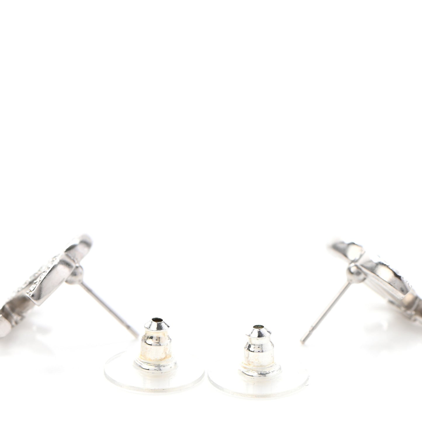 Crystal CC Earrings Silver