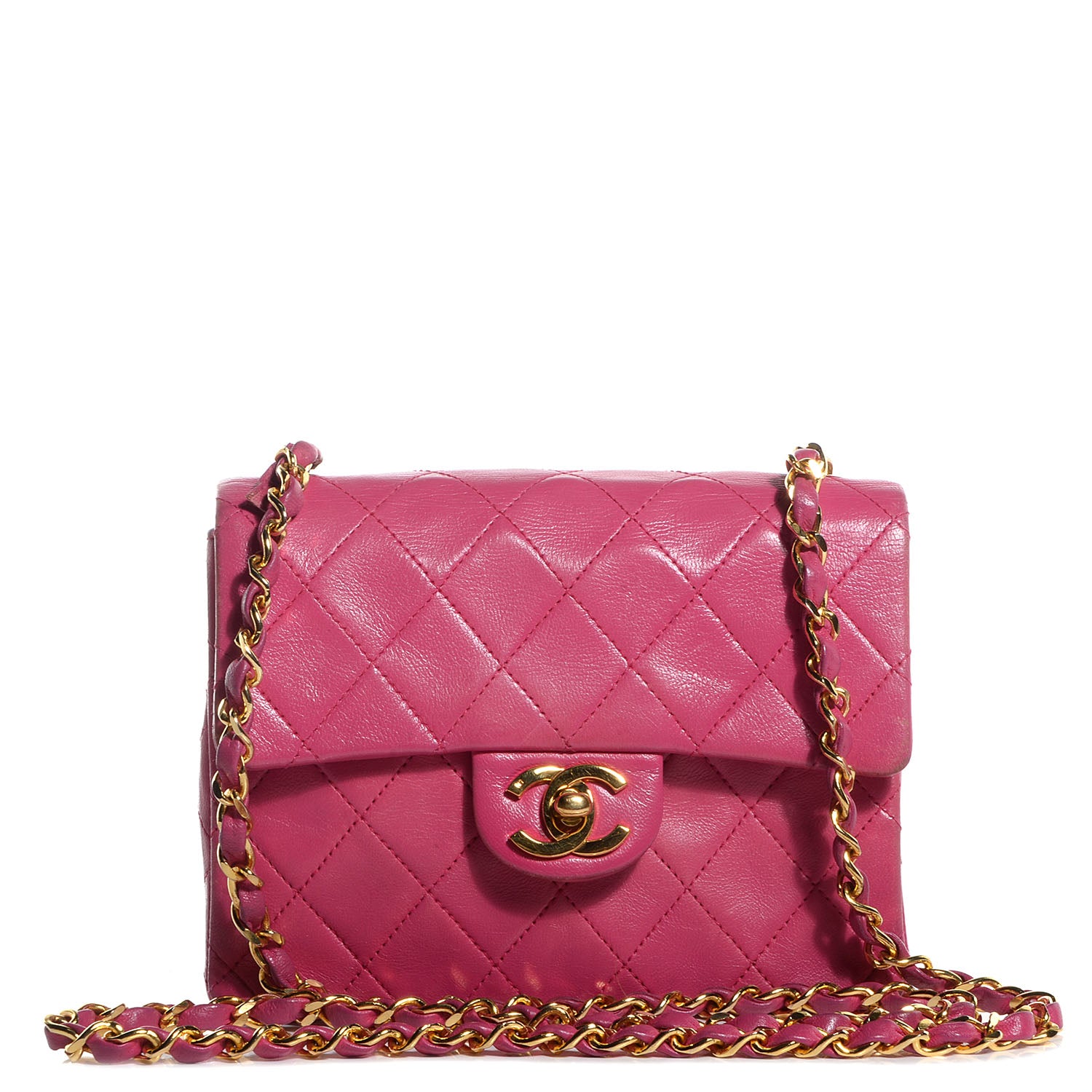 Chanel Lambskin Quilted Mini Square Flap Pink 1 of 10