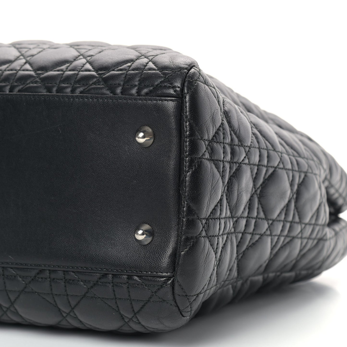 Lambskin Cannage Large Dior Soft Shopping Tote Black