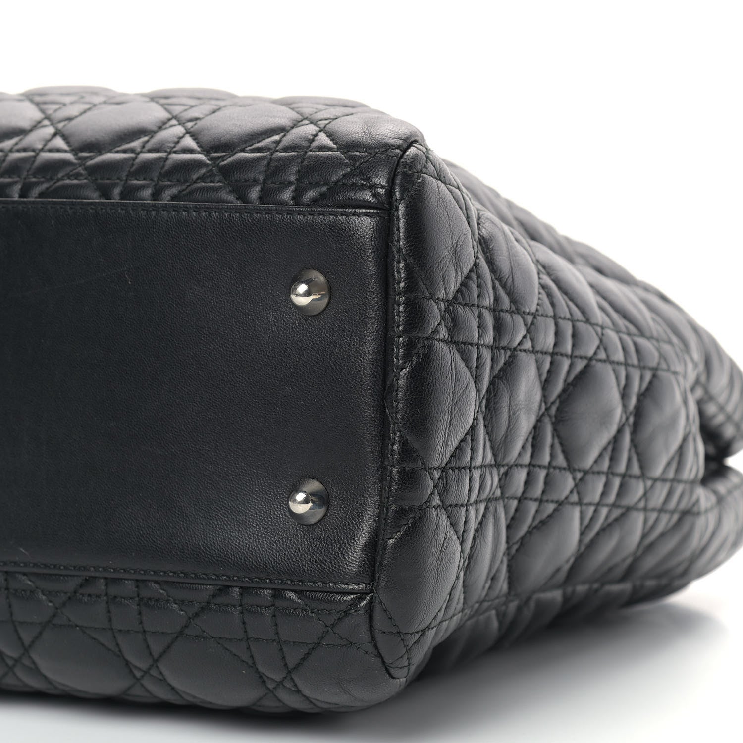 Christian Dior Lambskin Cannage Large Dior Soft Shopping Tote Black 9 of 10