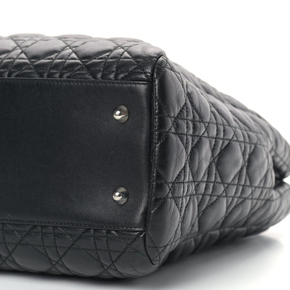 Christian Dior Lambskin Cannage Large Dior Soft Shopping Tote Black 9 of 10