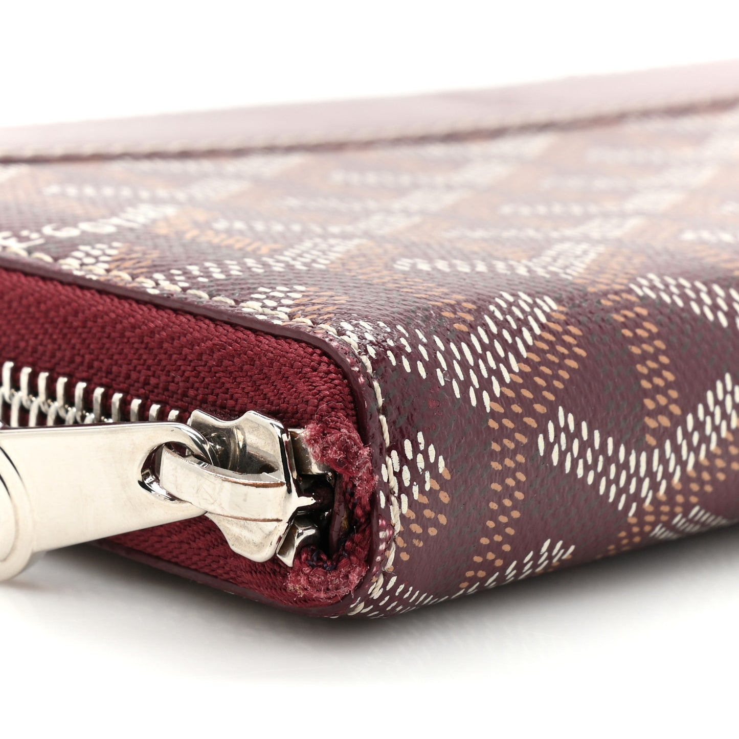 Goyardine Matignon Zip Around GM Wallet Burgundy