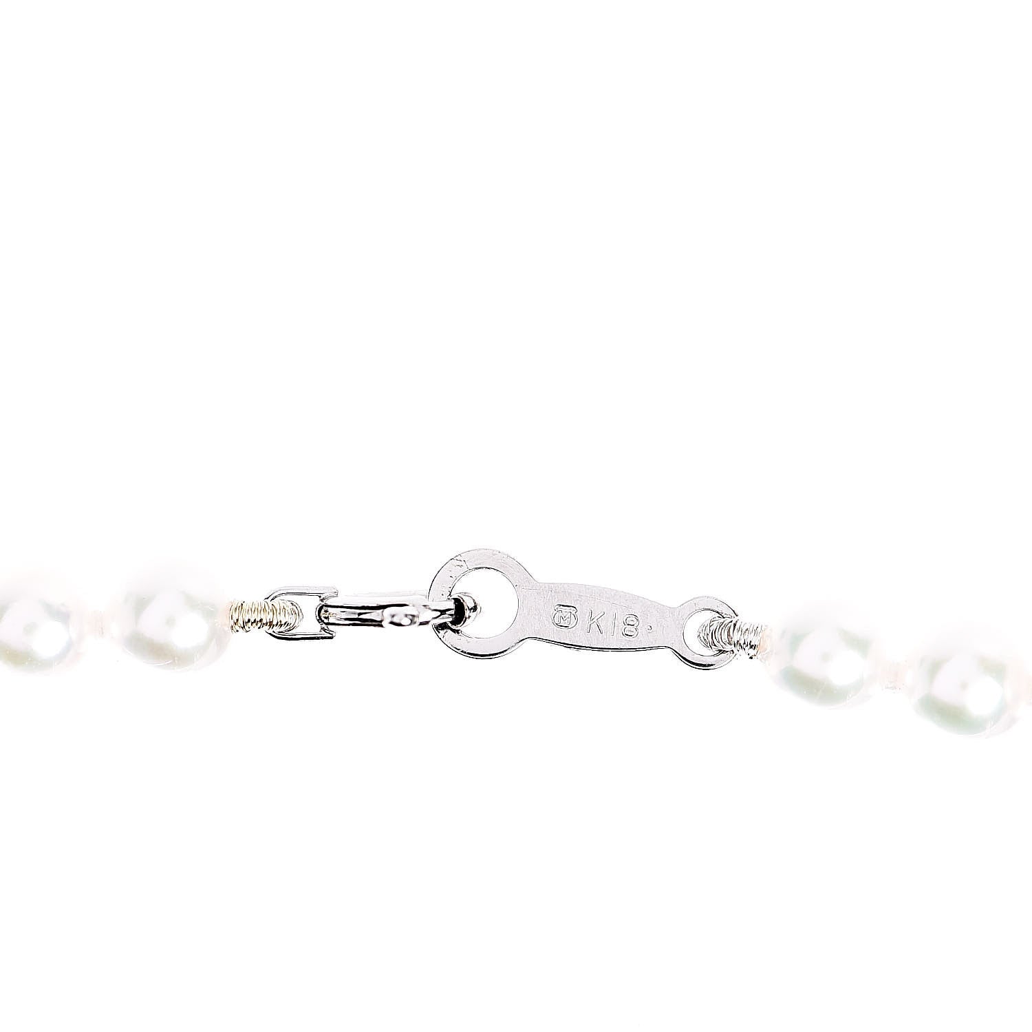 Mikimoto 18K White Gold Akoya Pearl 4-4.5mm Strand Necklace 16.5" 4 of 4