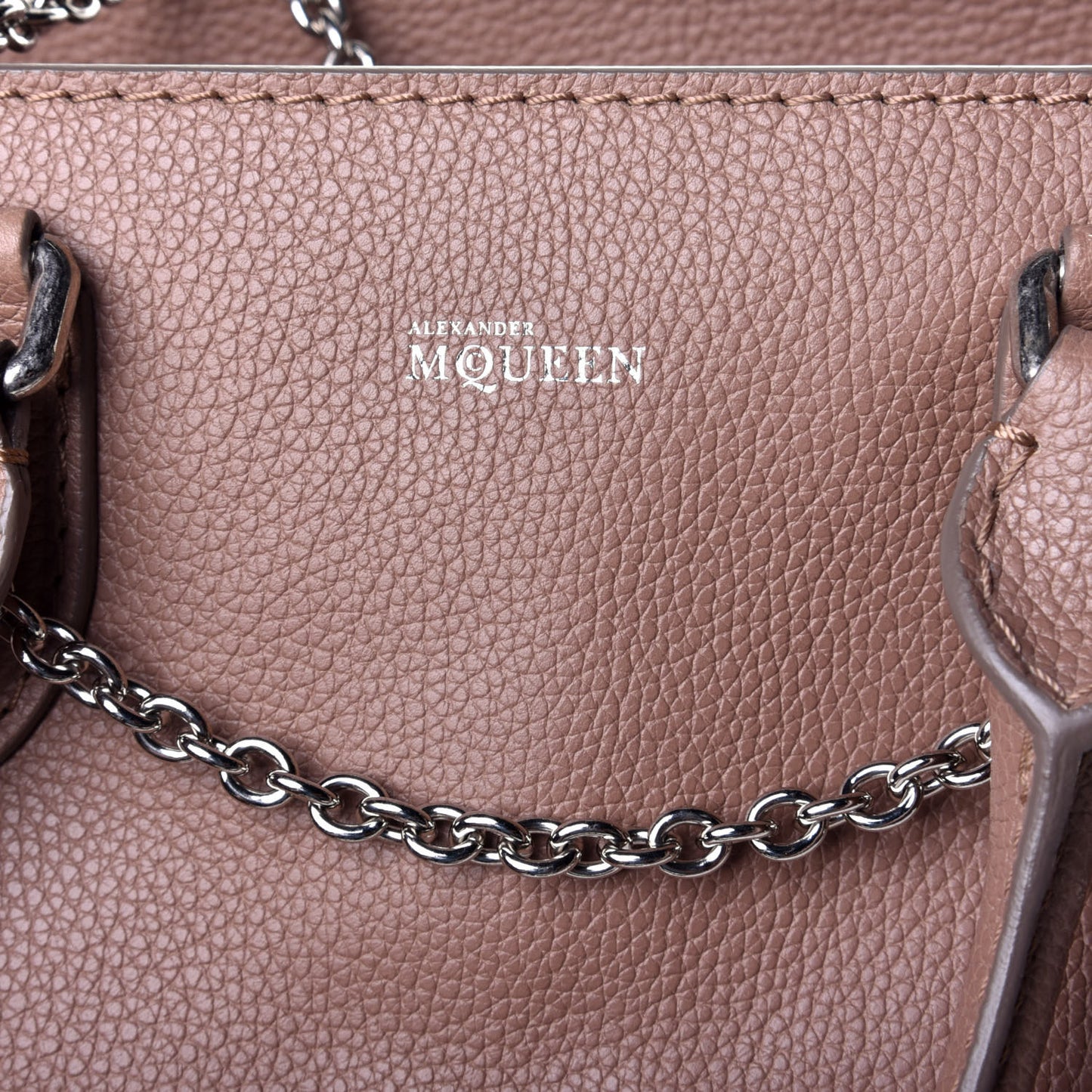Pebbled Calfskin Small Skull Padlock Zip Around Tote Coco