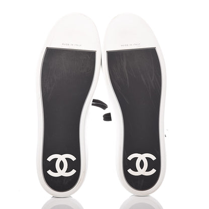 Chanel Calfskin Gum Womens CC Sneakers 41 Black White 9 of 14