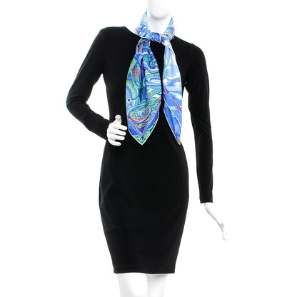 Hermes Silk De la Mer Au Ciel Scarf 90 2 of 4