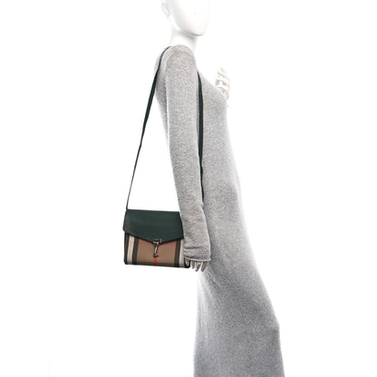 Burberry Derby Calfskin House Check Small Macken Crossbody Bag Dark Bottle Green 2 of 10