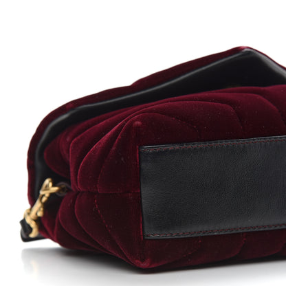 Saint Laurent Velvet Y Quilted Monogram Toy Loulou Crossbody Bag French Burgundy 8 of 9