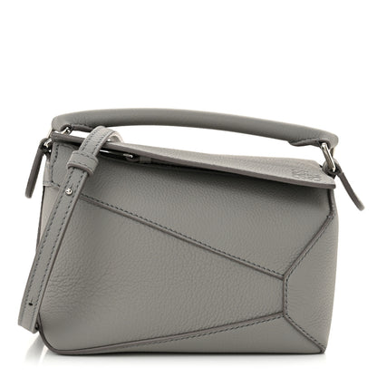 Loewe Soft Grained Calfskin Mini Puzzle Edge Bag Pearl Grey 1 of 10
