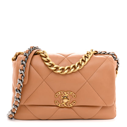 Chanel Lambskin Quilted Medium Chanel 19 Flap Brown 1 of 11
