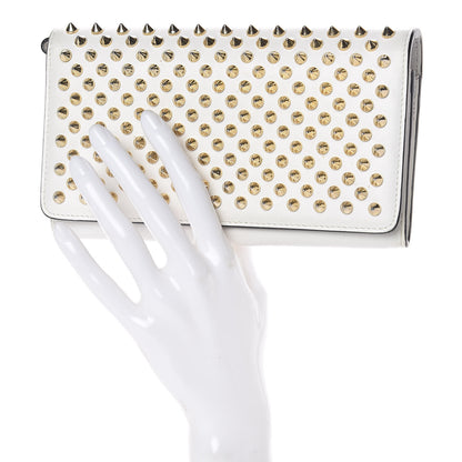 Christian Louboutin Calfskin Macaron Spiked Flap Wallet White 2 of 10