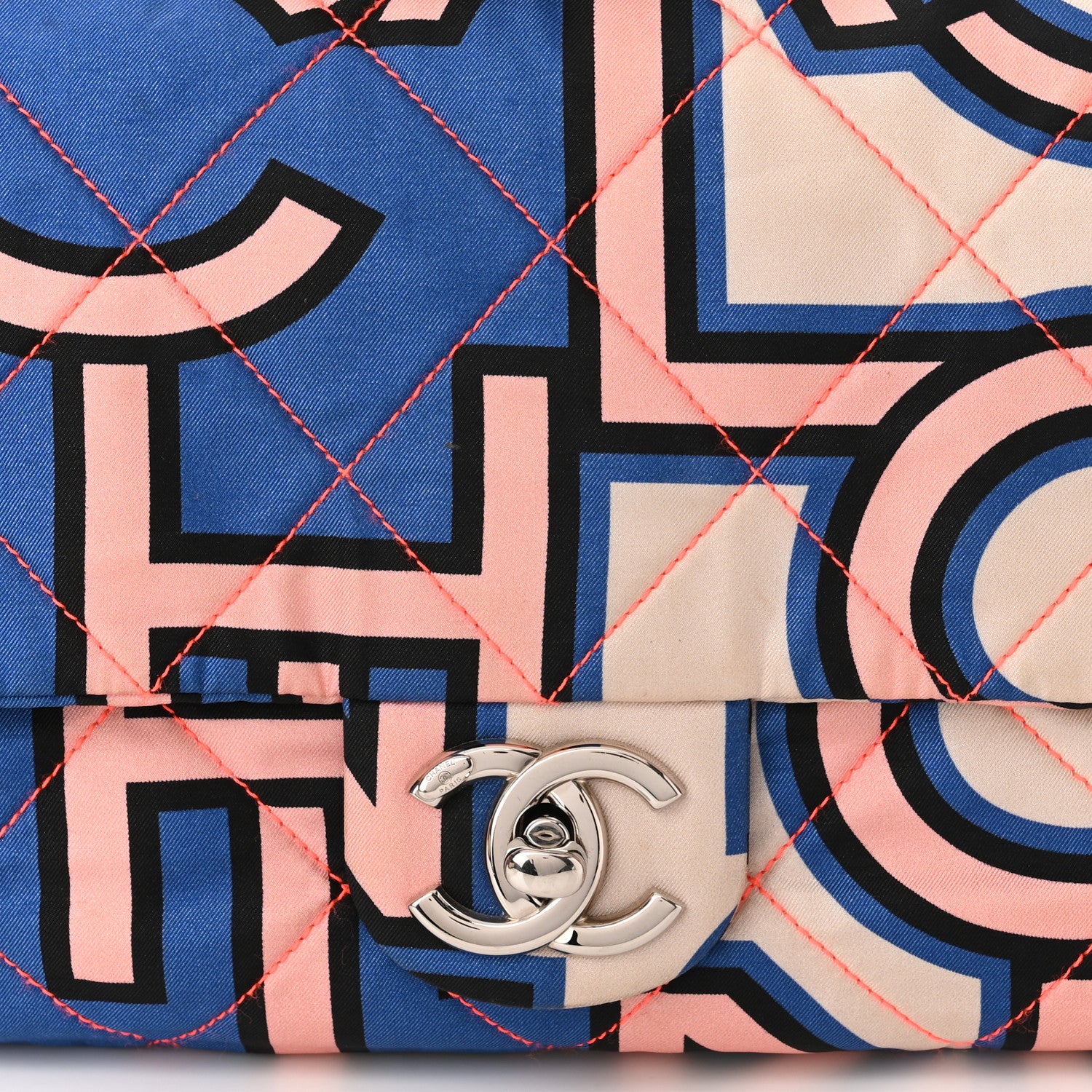 Chanel Nylon Printed Maxi Flap Multicolor 8 of 10