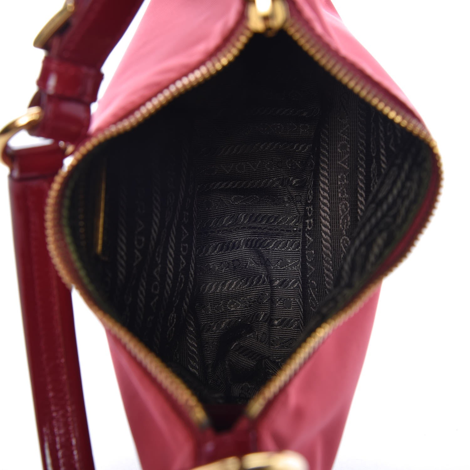 Prada Tessuto Nylon Spazzolato Shoulder Bag Red 5 of 6