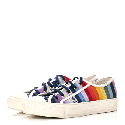 Christian Dior Canvas Rainbow Embroidered Womens Walk'N'Dior Low Top Sneakers 39.5 Multicolor 3 of 15