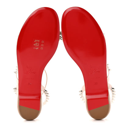 Christian Louboutin Patent Spike Mafaldina Flat Sandals 39 Leche 6 of 9