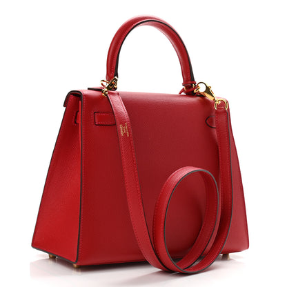 Hermes Epsom Kelly Sellier 25 Rouge Casaque 3 of 12