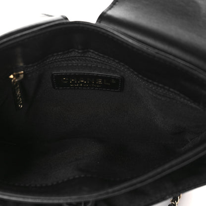 Chanel Glazed Calfskin Quilted Double Pocket Crossbody Flap Black 4 of 8