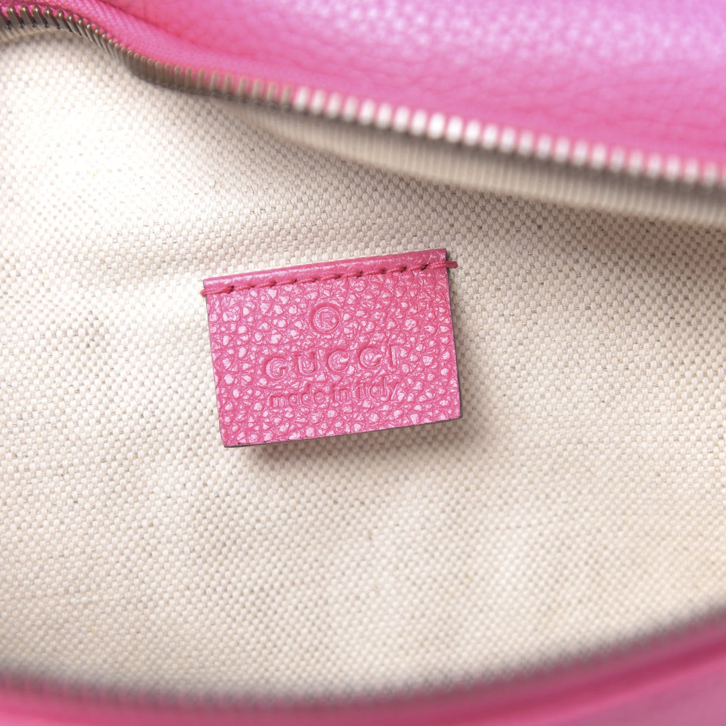 Grained Calfskin Logo Belt Bag Pink