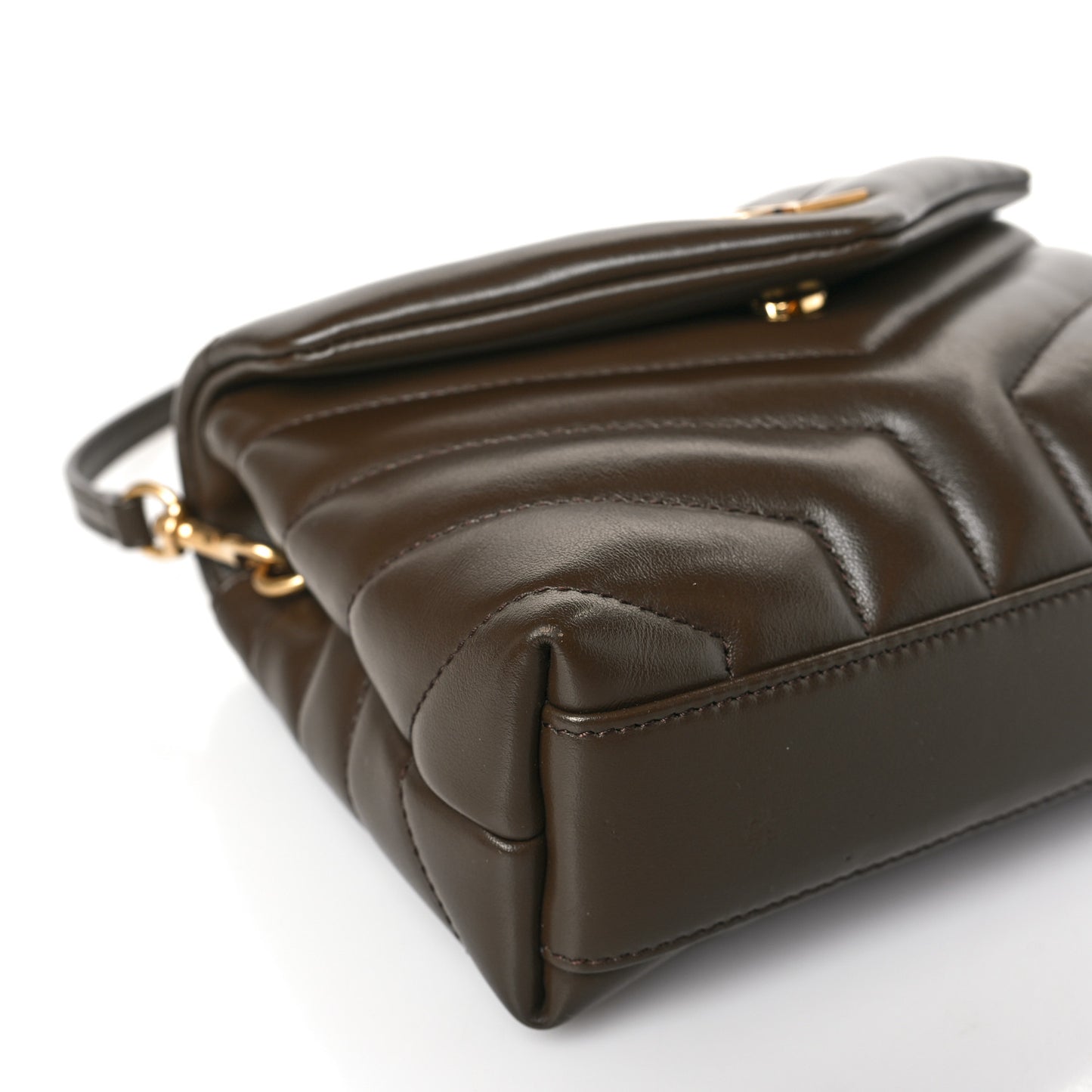Calfskin Y Quilted Monogram Toy Loulou Crossbody Bag Soil Brown