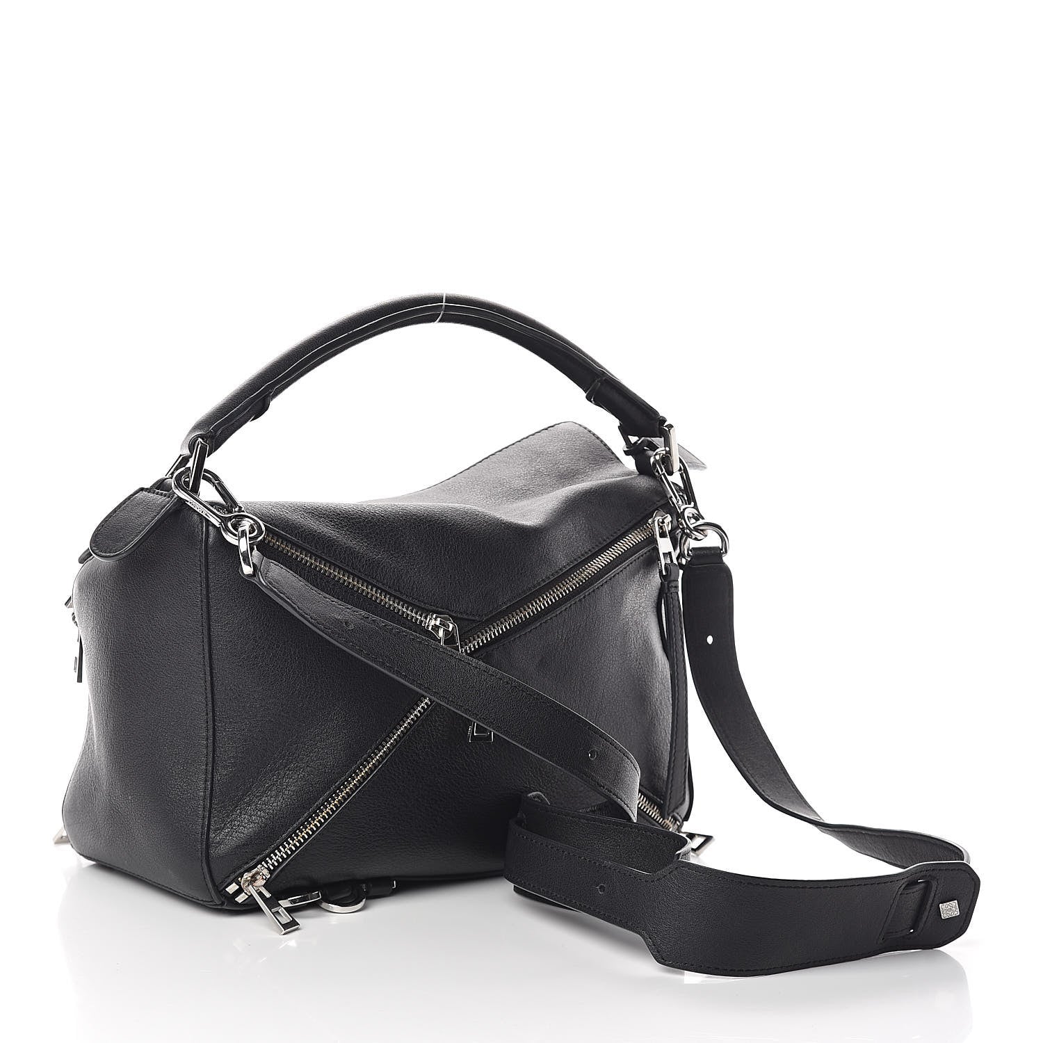 Loewe Calfskin Zipper Puzzle Bag Black 3 of 11