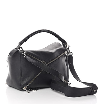 Loewe Calfskin Zipper Puzzle Bag Black 3 of 11