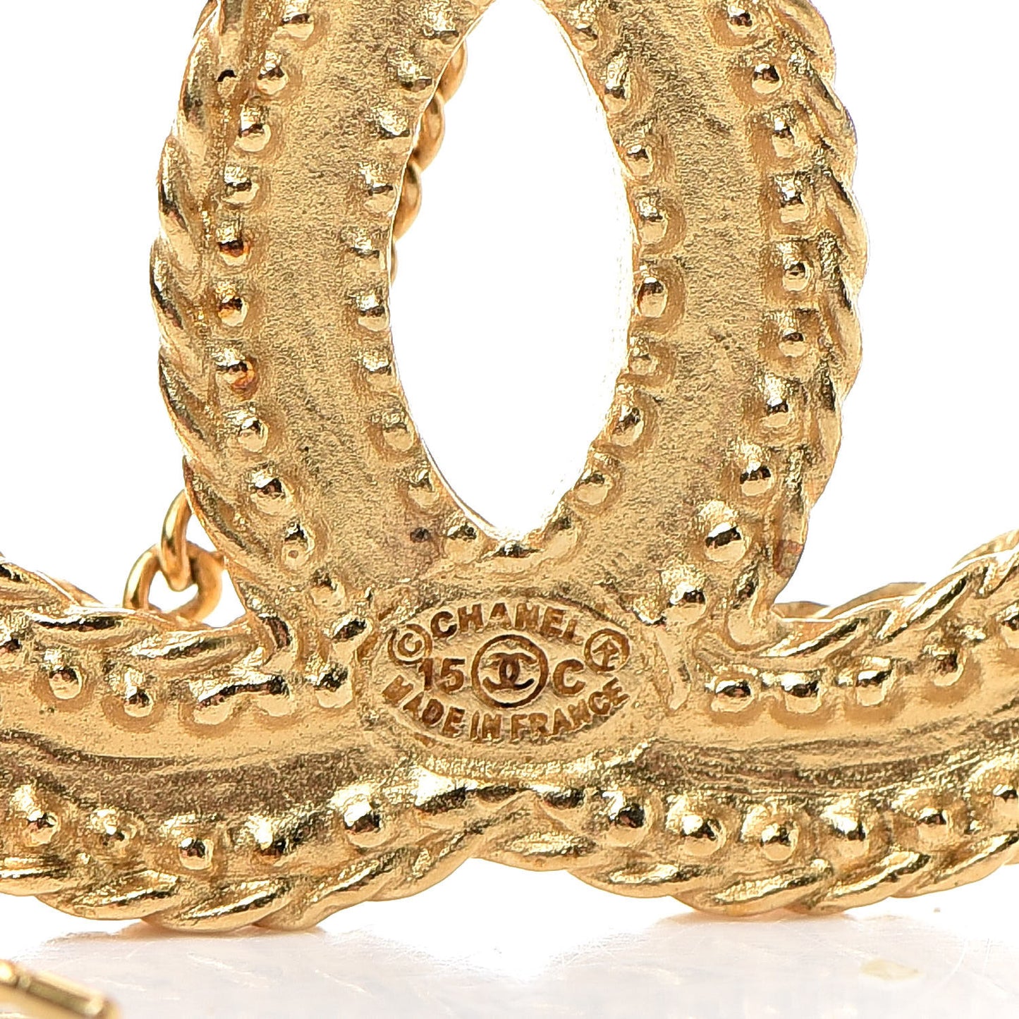 CC Drop Earrings Matte Gold