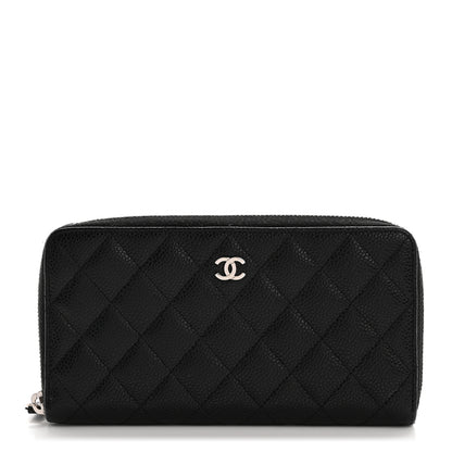 Chanel Caviar Quilted Large Gusset Zip Around Wallet Black 1 of 12