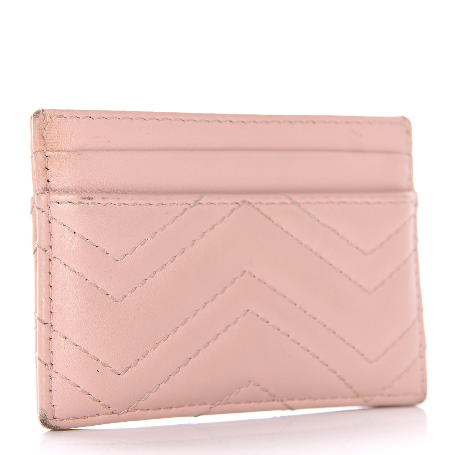 Gucci Calfskin Matelasse GG Marmont Card Holder Perfect Pink 3 of 12