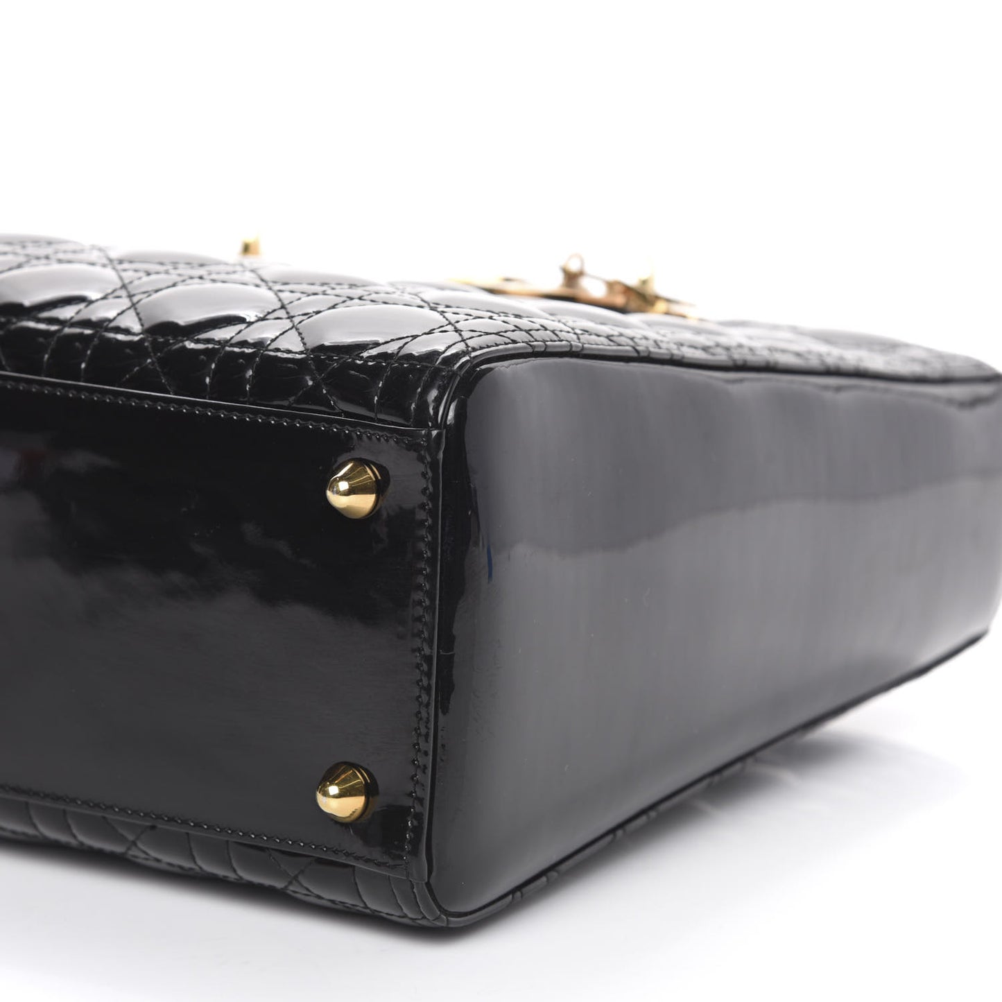 Patent Cannage Large Lady Dior Black