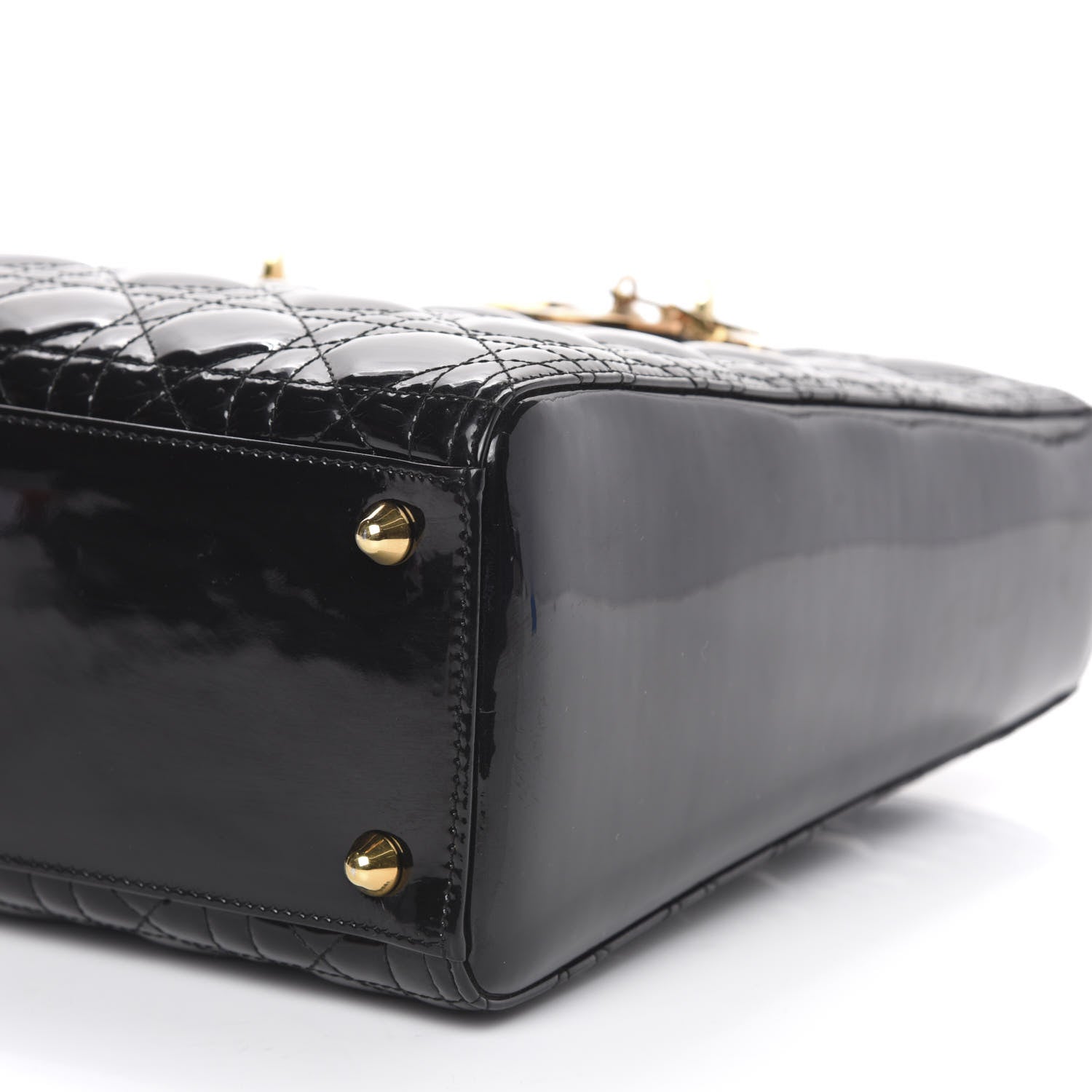 Christian Dior Patent Cannage Large Lady Dior Black 9 of 10