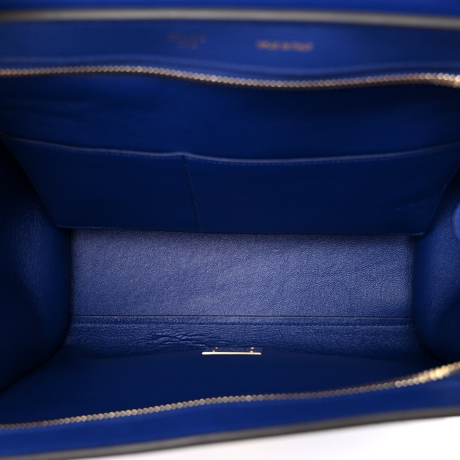 Celine Drummed Calfskin Suede Small Trapeze Indigo 5 of 10