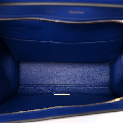 Celine Drummed Calfskin Suede Small Trapeze Indigo 5 of 10