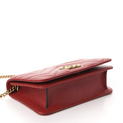 Gucci Calfskin Matelasse GG Marmont Mini Bag Hibiscus Red 4 of 9